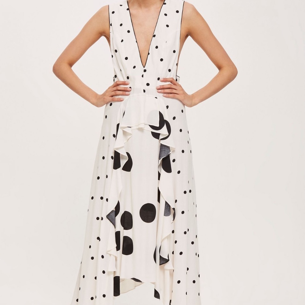 TOPSHOP Polka Dot Pinafore Dress NWOT